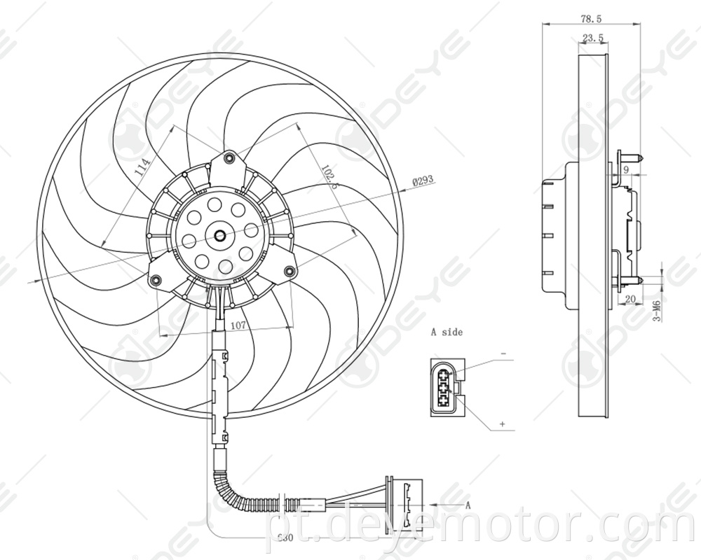 1J0959455P ventilador de resfriamento do radiador de carro para VW GOLF JETTA BORA SKODA OCTAVIA SEAT TOLEDO